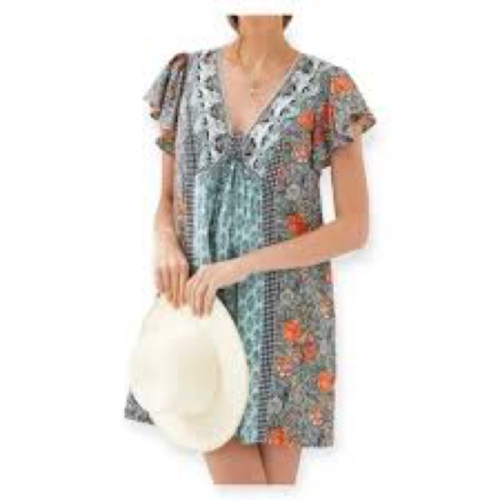 ANTHROPOLOGIE Astrid BoHo Print Mini Dress